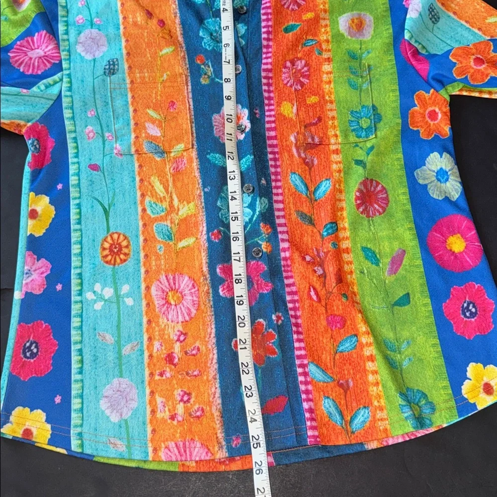 Retro Floral Flower Power Hippie Shirt - Picture 5 of 14